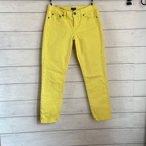 J.Crew neon Yellow toothpick Jeans